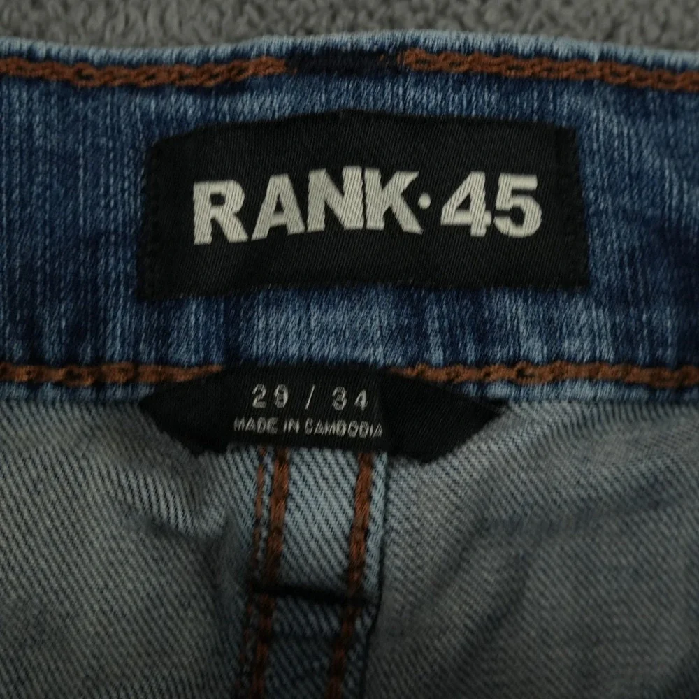 Rank 45 Jeans Mens 30x33 Blue Yuma Wash Trigger Slim Bootcut Performance Stretch